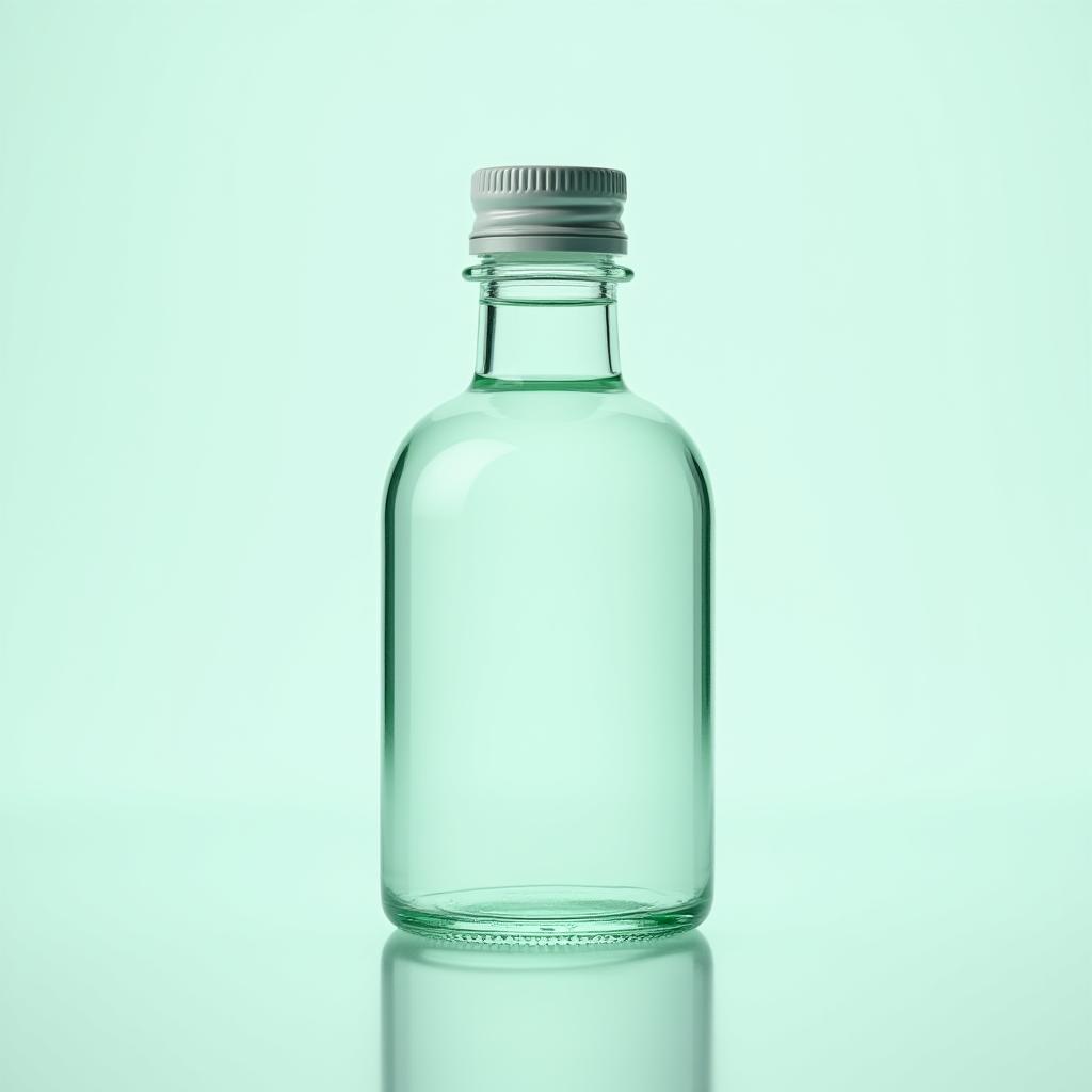 Klarglasflasche mit Teebaum-Gesichtswasser.